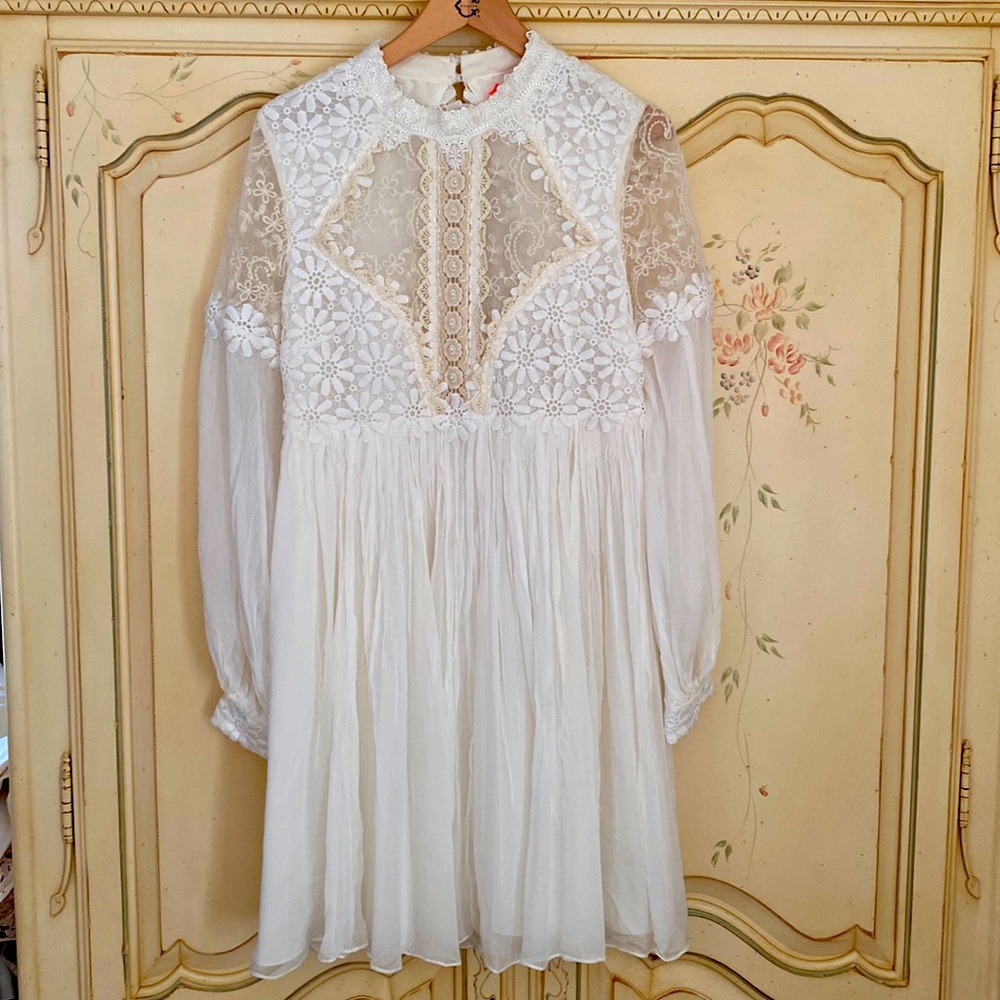 Free people lace/ chiffon dress